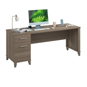Somerset 72W Office Desk with Drawers in Ash Gray - Engineered Wood