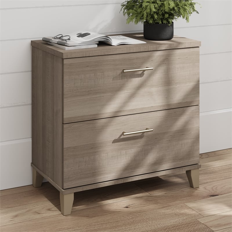 Somerset 2 Drawer Lateral File Cabinet in Ash Gray - Engineered Wood