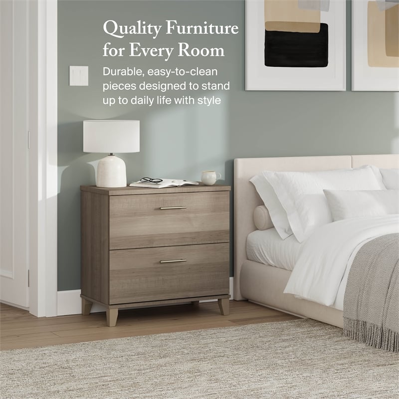 Somerset 2 Drawer Lateral File Cabinet in Ash Gray - Engineered Wood