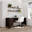 Somerset 72W Office Desk with Drawers in Mocha Cherry - Engineered Wood