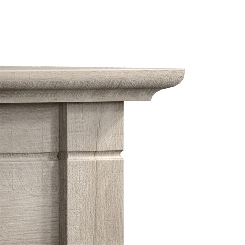 Bush Furniture Key West Console Table with Drawers & Shelves in Washed Gray