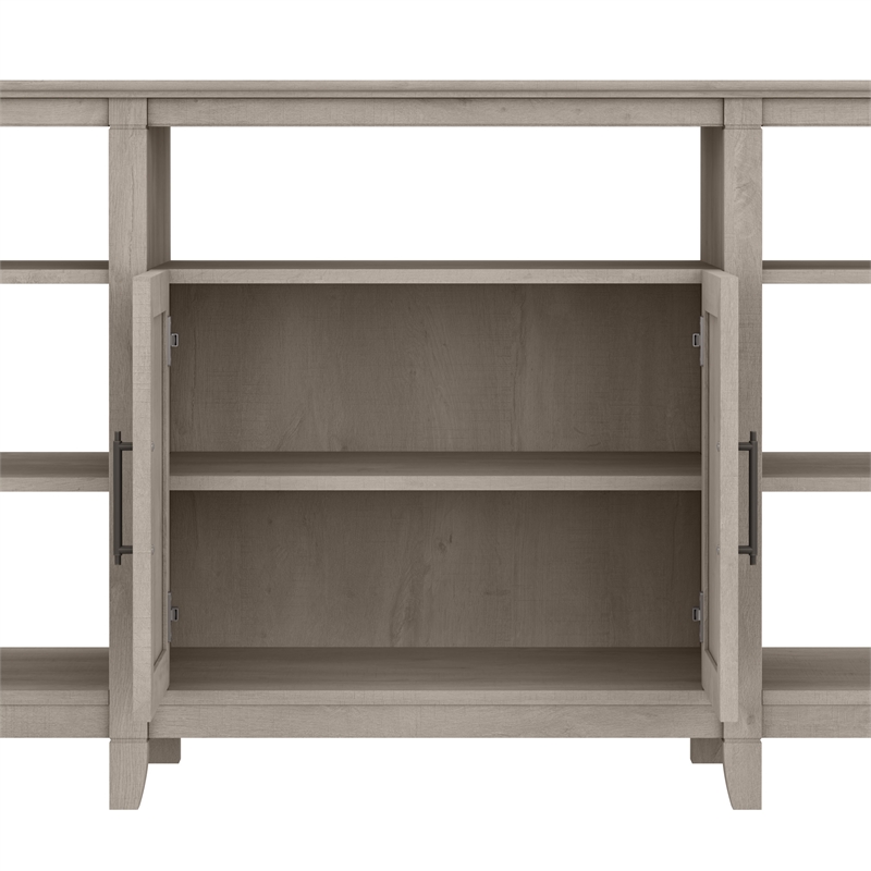 Bush Furniture Key West Tall TV Stand for 65 Inch TV in Washed Gray