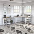 Bush Furniture Mayfield 60W L Shaped Desk with Organizer and 6 Cube Bookcase