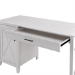 Bush Furniture Key West 54W Computer Desk with Storage in Pure White Oak