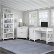 Bush Furniture Key West 54W Computer Desk with Lateral File Cabinet and Bookcase