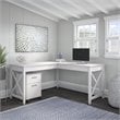 Bush Furniture Key West 60W L Shaped Desk with 2 Drawer Mobile File Cabinet