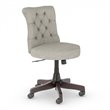 Bush Key West Mid Back Fabric Office Chair with Adjustable Height in Light Gray