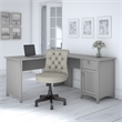 Bush Salinas Engineered Wood L-Shaped Desk and Chair Set in Cape Cod Gray