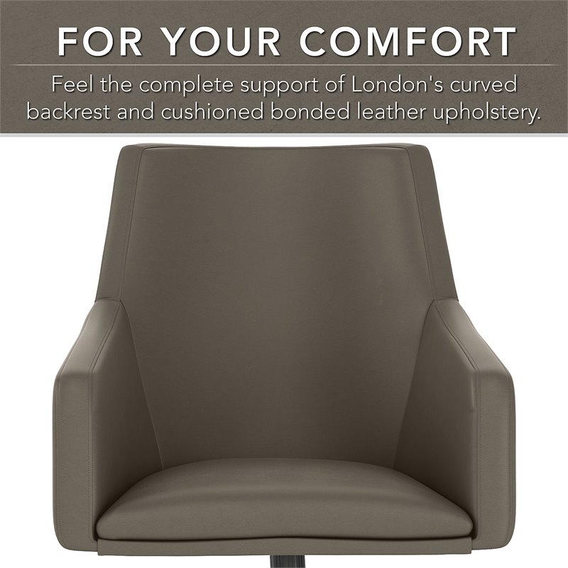 Bush Somerset Engineered Wood L-Shaped Desk and Chair Set in Ash Gray