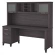 Somerset 72W Office Desk with Drawers and Hutch - Engineered Wood