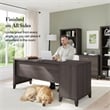 Somerset 72W Office Desk with Drawers in Storm Gray - Engineered Wood