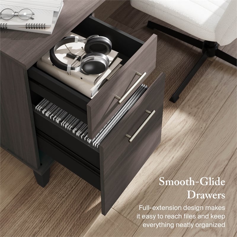 Somerset 72W Office Desk with Drawers in Storm Gray - Engineered Wood