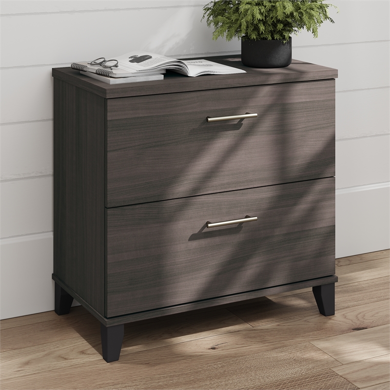 Somerset 2 Drawer Lateral File Cabinet in Storm Gray - Engineered Wood