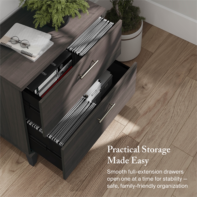 Somerset 2 Drawer Lateral File Cabinet in Storm Gray - Engineered Wood