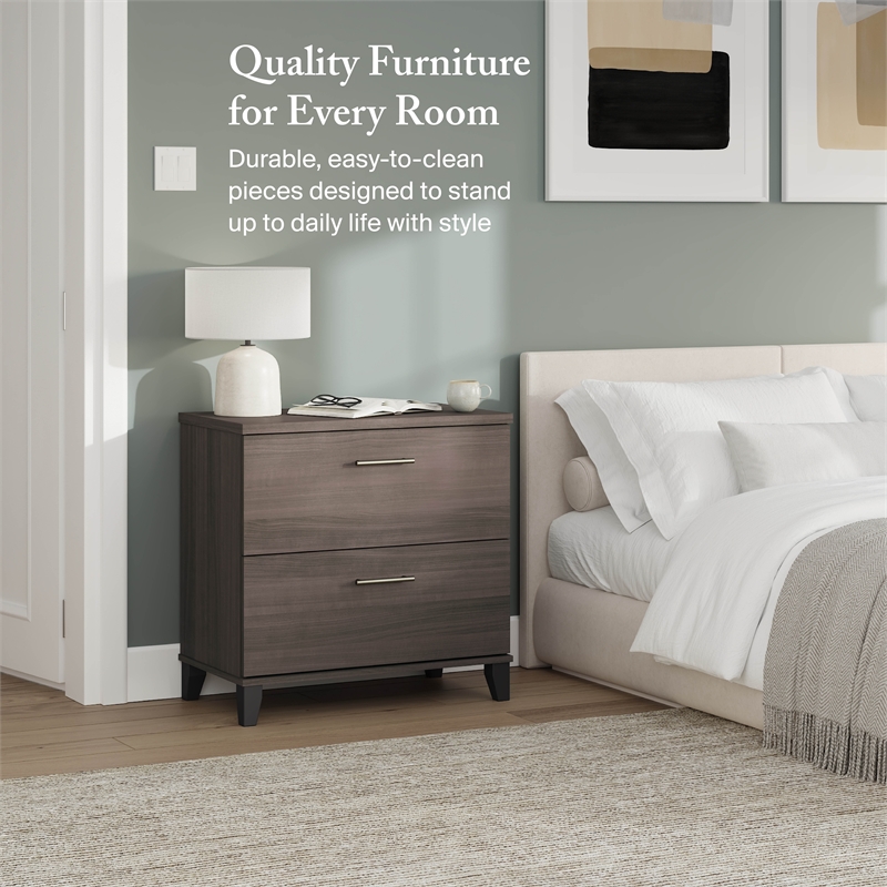 Somerset 2 Drawer Lateral File Cabinet in Storm Gray - Engineered Wood