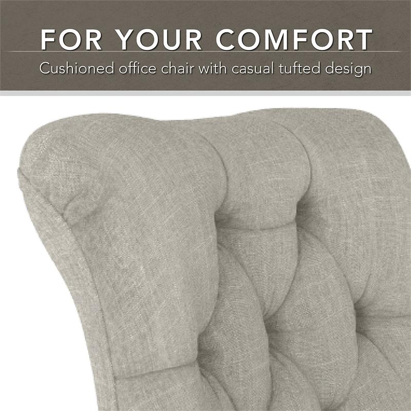 Bush Fairview Mid Back Fabric Office Chair with Adjustable Height in Light Gray