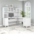 Somerset 72W L Shaped Desk with Hutch - Engineered Wood