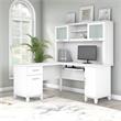 Somerset 60W L Shaped Desk with Hutch - Engineered Wood