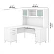 Somerset 60W L Shaped Desk with Hutch - Engineered Wood