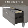 Somerset 72W L Shaped Desk with Hutch & File Cabinet in Gray - Engineered Wood