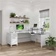 Somerset 72W 3 Position Sit to Stand L Shaped Desk in White - Engineered Wood