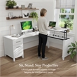 Somerset 72W 3 Position Sit to Stand L Shaped Desk in White - Engineered Wood