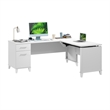 Somerset 72W 3 Position Sit to Stand L Shaped Desk in White - Engineered Wood