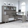 Somerset 72W L-Shaped Sit to Stand Desk with Hutch - Engineered Wood