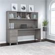 Somerset 72W Office Desk with Drawers and Hutch - Engineered Wood