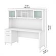 Somerset 72W Office Desk with Drawers and Hutch - Engineered Wood