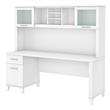 Somerset 72W Office Desk with Drawers and Hutch - Engineered Wood
