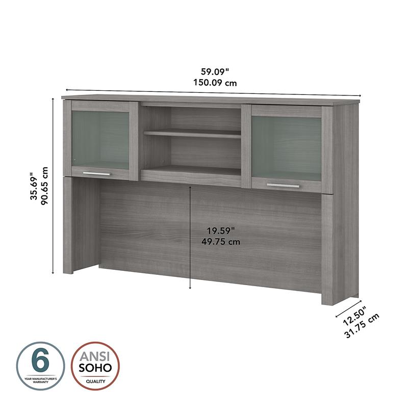Somerset 60W Desk Hutch - Engineered Wood