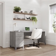 Somerset 72W Office Desk with Drawers in Platinum Gray - Engineered Wood