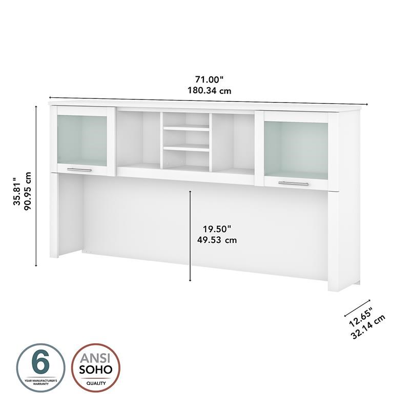 Somerset 72W Desk Hutch - Engineered Wood
