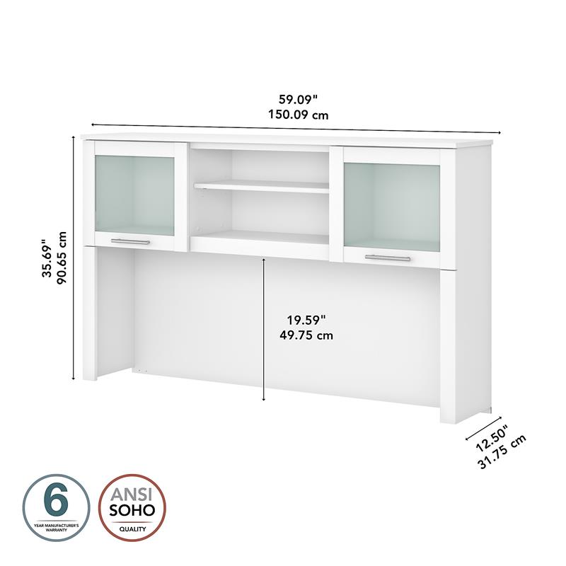 Somerset 60W Desk Hutch - Engineered Wood