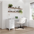 Somerset 72W Office Desk with Drawers in White - Engineered Wood