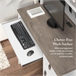 Salinas Small Computer Desk with Hutch in White and Gray - Engineered Wood