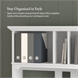 Salinas Small Computer Desk with Hutch in White and Gray - Engineered Wood