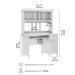 Salinas Small Computer Desk with Hutch in White and Gray - Engineered Wood