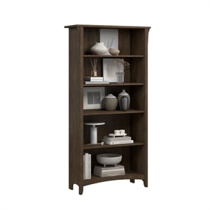 Salinas Tall 5 Shelf Bookcase in Ash Brown - Engineered Wood