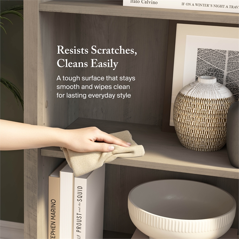 Salinas Tall 5 Shelf Bookcase in Driftwood Gray - Engineered Wood