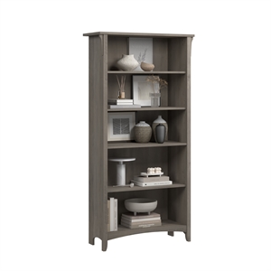 Salinas Tall 5 Shelf Bookcase in Driftwood Gray - Engineered Wood
