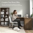 Salinas 60W L Shaped Desk with Storage in Ash Brown - Engineered Wood