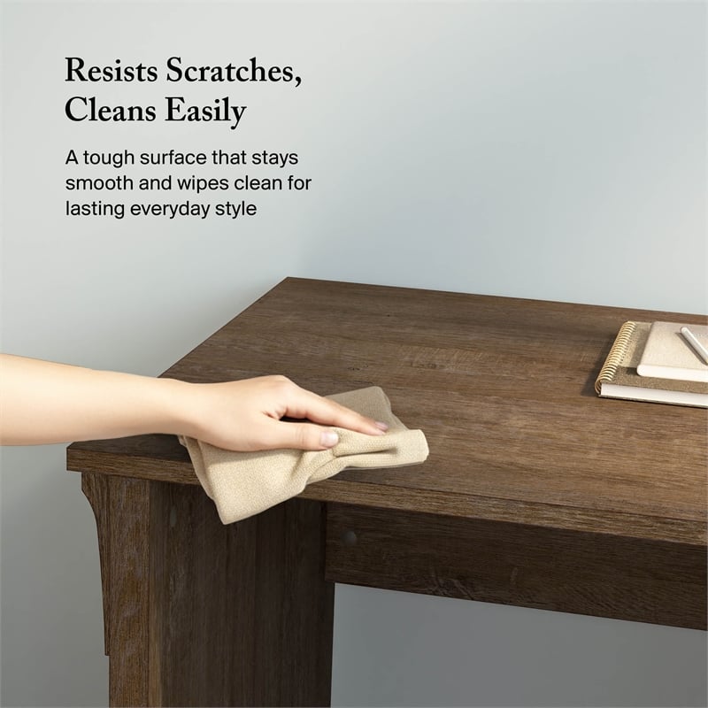Salinas 60W L Shaped Desk with Storage in Ash Brown - Engineered Wood