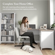 Salinas 60W L Shaped Desk with Storage in White and Gray - Engineered Wood