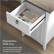 Salinas 60W L Shaped Desk with Storage in White and Gray - Engineered Wood