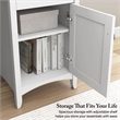 Salinas 60W L Shaped Desk with Storage in White and Gray - Engineered Wood