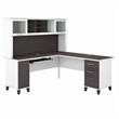 Somerset 72W L Shaped Desk with Hutch - Engineered Wood