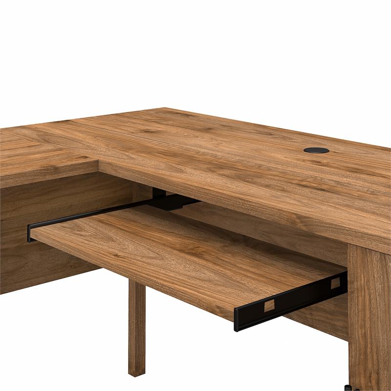 Somerset 60W L Shaped Desk with Hutch - Engineered Wood