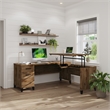 Somerset 72W 3 Position Sit to Stand L Desk in Fresh Walnut - Engineered Wood